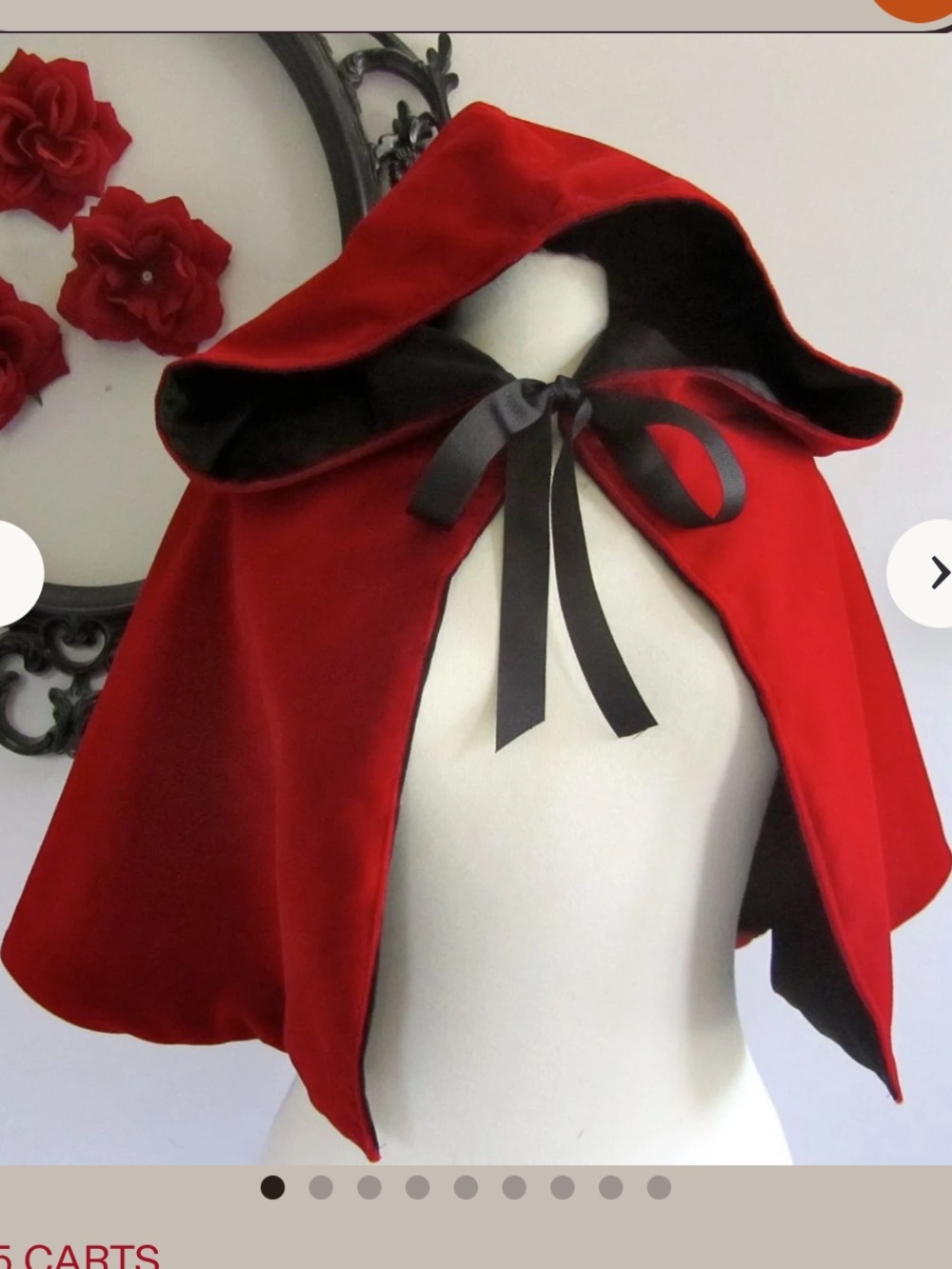 Red Velvet Hooded Capelet